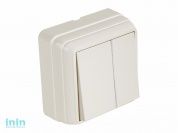 Выключатель 2-клав. (открытый) кремовый, BRON, MUTLUSAN (10 A, 250 V, IP 20)