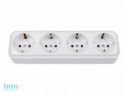 Розетка 4-ая (открытая, с/з) белая, Вариант, Bylectrica (Розетка штепсельная четырехместная для открытой установки с заземляющим контактом Гарантийный