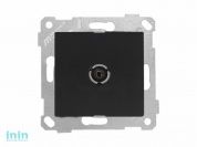 Розетка телевиз. 1-ая (скрытая, без рамки, с/з, 11dB, переходная) черная, RITA, MUTLUSAN