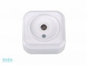 Розетка 1-ая телевизионная (открытая) белая, Вариант, BYLECTRICA (телевизионная открытой установки Гарантийный срок:24 месяца)