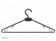 Комплект вешалок плательных №2, 3 шт., пластмассовые, черные, 410 х 8 х 190, ЛИТОПЛАСТ