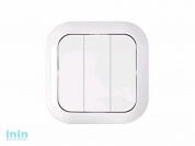 Выключатель 3 клав. (cкрытый, 6А) белый, Гармония,  BYLECTRICA (Выключатель трехклавишный скрытой установки Гарантийный срок:24 месяца)