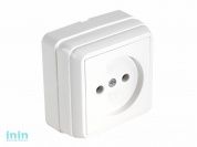 Розетка 1-ая (открытая, б/з) белая, BRON, MUTLUSAN (10 A, 250 V, IP 20)