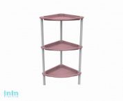 Этажерка угловая с полками "Krita" 3-х секционная, коралл, BEROSSI (Изделие из пластмассы. Размер 396 х 275 х 680  мм)