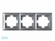 Рамка 3-местная серебро, Стиль, Bylectrica (Рампка трехместная серебро, Стиль Гарантийный срок:24 месяца)