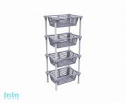 Этажерка с корзинками "Krita" 4-х секционная, сиреневый туман, BEROSSI (Изделие из пластмассы. Размер 410 х 302 х 935  мм)