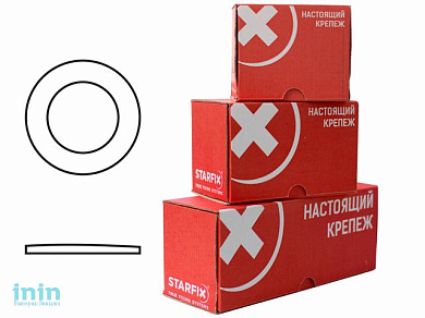 Шайба М10 плоская, цинк, DIN 125 (1000 шт в карт. уп.) STARFIX