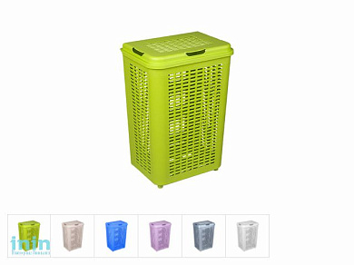 Корзина для белья с крышкой 50 л, DRINA (цвета в ассортименте)