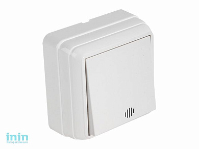 Выключатель 1-клав. (с подсветкой, открытый) белый, BRON, MUTLUSAN (10 A, 250 V, IP 20)