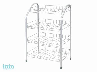 Этажерка для обуви 4-х секционная, 460х280х700 мм, серебряный, NIKA