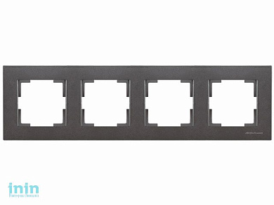 Рамка 4-ая горизонтальная дымчатая, RITA, MUTLUSAN
