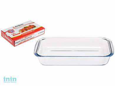 Форма из жаропрочного стекла, 1.6 л, прямоугольная, 295х181х51 мм, в упак., PERFECTO LINEA