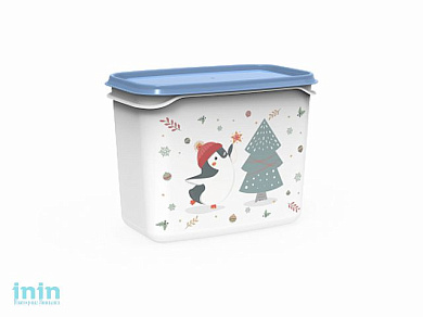 Контейнер Christmas, 1 л, васильковый, BEROSSI (Изделие из пластмассы.   Размер 160 х 101 х 123 мм)