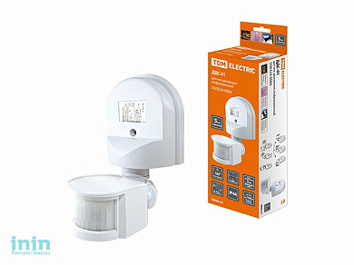 Датчик движения  настенный  ДДС-01 1100Вт, 5-480с, 2-12м, 5+Лк, 180гр, IP44, TDM