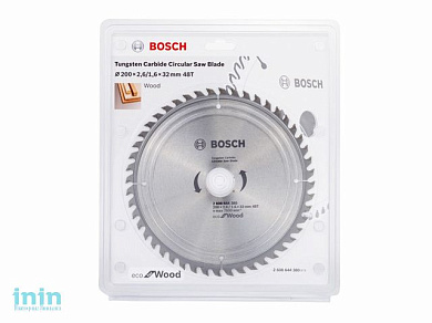 Диск пильный 200х32 мм 48 зуб. по дереву ECO WOOD BOSCH (твердоспл. зуб)