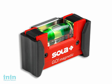 Уровень 68 мм 1 глазок пластм. GO! magnetik CLIP! (SOLA) Магнитный (Карманный магнитный уровень с держателем на пояс. Подсветка глазка.)