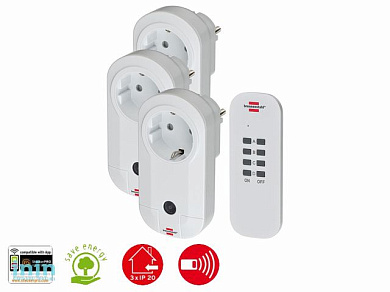 Комплект для беспроводного управления розетками 3шт. + пульт Brennenstuhl (IP20)