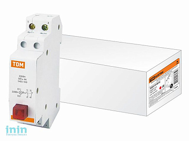 Выключатель кнопочный c фиксацией и индикацией ВК-47M 1НО,1НЗ красный TDM