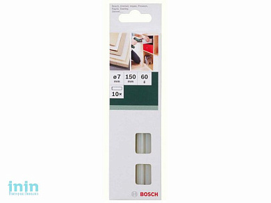 Клеевые стержни, белые, уп.10шт, 7мм (дер.,картон.упак.,уплотн) (BOSCH)