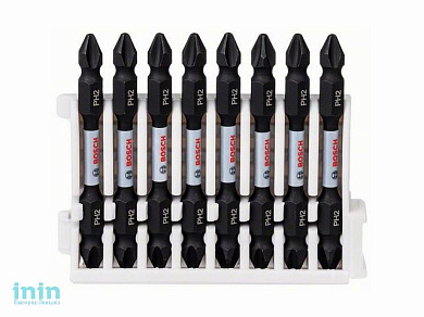 Насадка (бита) крестообразная PH2/PH2 65 мм BOSCH ударная торсионная в розничн. упак. ( 8 шт.) (посадочн. шестигранник 1/4 ")