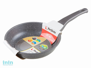 Сковорода литая, ф 22х5.5 см, алюм., антиприг. покр., для индукц. плит, серия Grey, PERFECTO LINEA