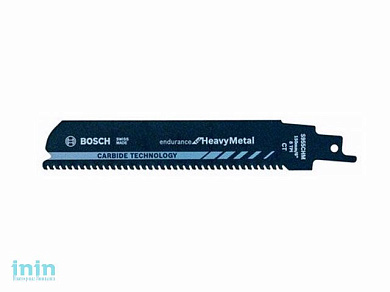 Пилка сабельная по металлу S955CHM (1 шт.) BOSCH (пропил прямой, тонкий, Carbide Technology, шлифованные зубья)