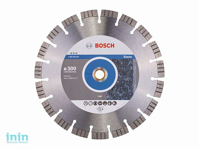 Алмазный круг 300х25.4 мм по камню сегмент. Turbo BEST FOR STONE BOSCH (сухая/мокрая резка)