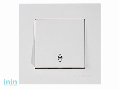 Выключатель проходной 1-клав. (скрытый, винт. зажим) белый, RITA, MUTLUSAN (10 A, 250 V, IP 20)