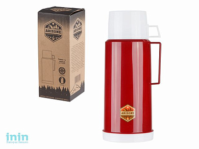 Термос, 1 л, красный, ARIZONE (в индивидуальной упаковке)