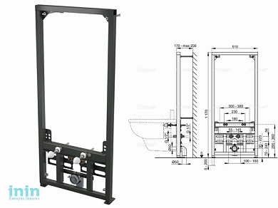 Рама для биде (высота монтажа 1,2 м), Alcaplast (Рама для биде (высота монтажа 1,2 м), Alcaplast)