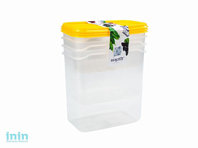 Набор контейнеров Venecia, лимон, BEROSSI (Изделие из пластмассы. Литраж 0.5 л + 1 л + 1.5 л)