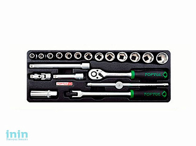 Набор-сет головок 3/8" 20предм. 6гр. 136х364мм TOPTUL (GCAT2001)