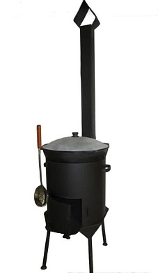 Печь под казан 8 л c дверцей и дымоходом