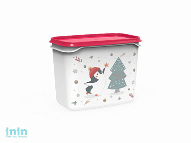 Контейнер Christmas, 1 л, роза, BEROSSI (Изделие из пластмассы.   Размер 160 х 101 х 123 мм)