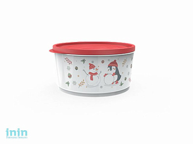 Контейнер круглый Christmas, 2,4 л, роза, BEROSSI (Изделие из пластмассы. Литраж 2.4 л  . Размер 217 х 199 х 101 мм)