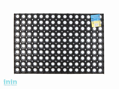 Коврик придверный 40х60 см, черный, "Соты", TM YPgroup (Размер 40х60 см. Материал: вулканизированная непористая резина. Толщина 1,5 см)