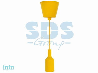 Патрон силиконовый  E27 со шнуром 1 м желтый REXANT