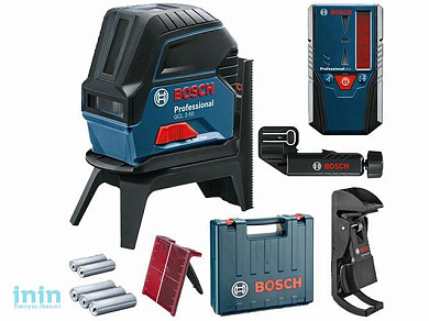 Нивелир лазерный BOSCH GCL 2-50 с держателем и приемником L-BOXX (проекция: крест, до 50 м, +/- 0.30 мм/м, резьба 1/4, 5/8")