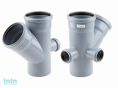 Крестовина двухплоскостная для внутренней канализации 110/110х45/50/50 левая, тыл РосТурПласт (Крестовина 2-х плоскостная110х110х45х50х50х50)