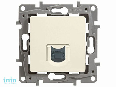 Розетка 1-ая телефонная 1хRJ-11 4 конт. (скрытая) слоновая кость, Etika, Legrand (ETIKA - РОЗЕТКА ТЕЛЕФОННАЯ 1ХRJ-11 4 КОНТ. (СЛ.КОСТЬ))