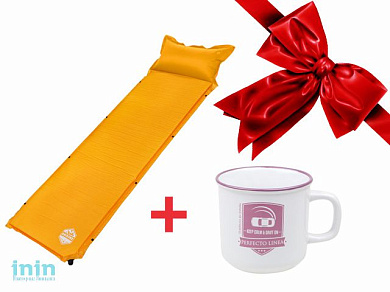 Коврик туристический самонадувающийся PROFI, ARIZONE + Кружка керам., 450 мл, Дрифт,бел. (30-145125) (Промо (коврик+ кружка в ПОДАРОК))