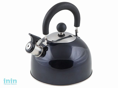 Чайник со свистком, нержавеющая сталь, 2.15 л, серия Holiday, синий металлик, PERFECTO LINEA (диаметр 19 см, высота 16 см, общий объем изделия 2,5л)