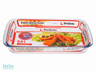 Форма из жаропрочного стекла, 3.0 л, прямоугольная, 393х236х52 мм, PERFECTO LINEA