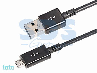 USB кабель microUSB 1 м длинный штекер черный REXANT