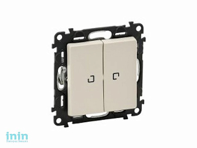 Выключатель 2 клав. с подсветкой (cкрытый) слоновая кость, Valena Life, Legrand