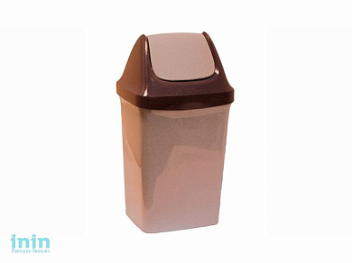 Контейнер для мусора СВИНГ 9л (бежевый мрамор) (IDEA)