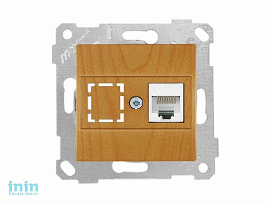 Розетка компьютерная 1xRJ45 (Cat5e, скрытая, без рамки) дуб, RITA, MUTLUSAN