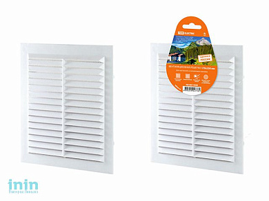 Решетка вентиляционная неразъемная с москитной сеткой, бел. 170х250 TDM