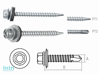 Саморез кровельный 4.8х76 мм цинк, шайба с прокл., PT1 (5 кг.) STARFIX