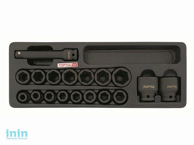 Набор-сет головок ударных 1/2" 18предм. 6гр. 136х364мм TOPTUL (GCAT1807)